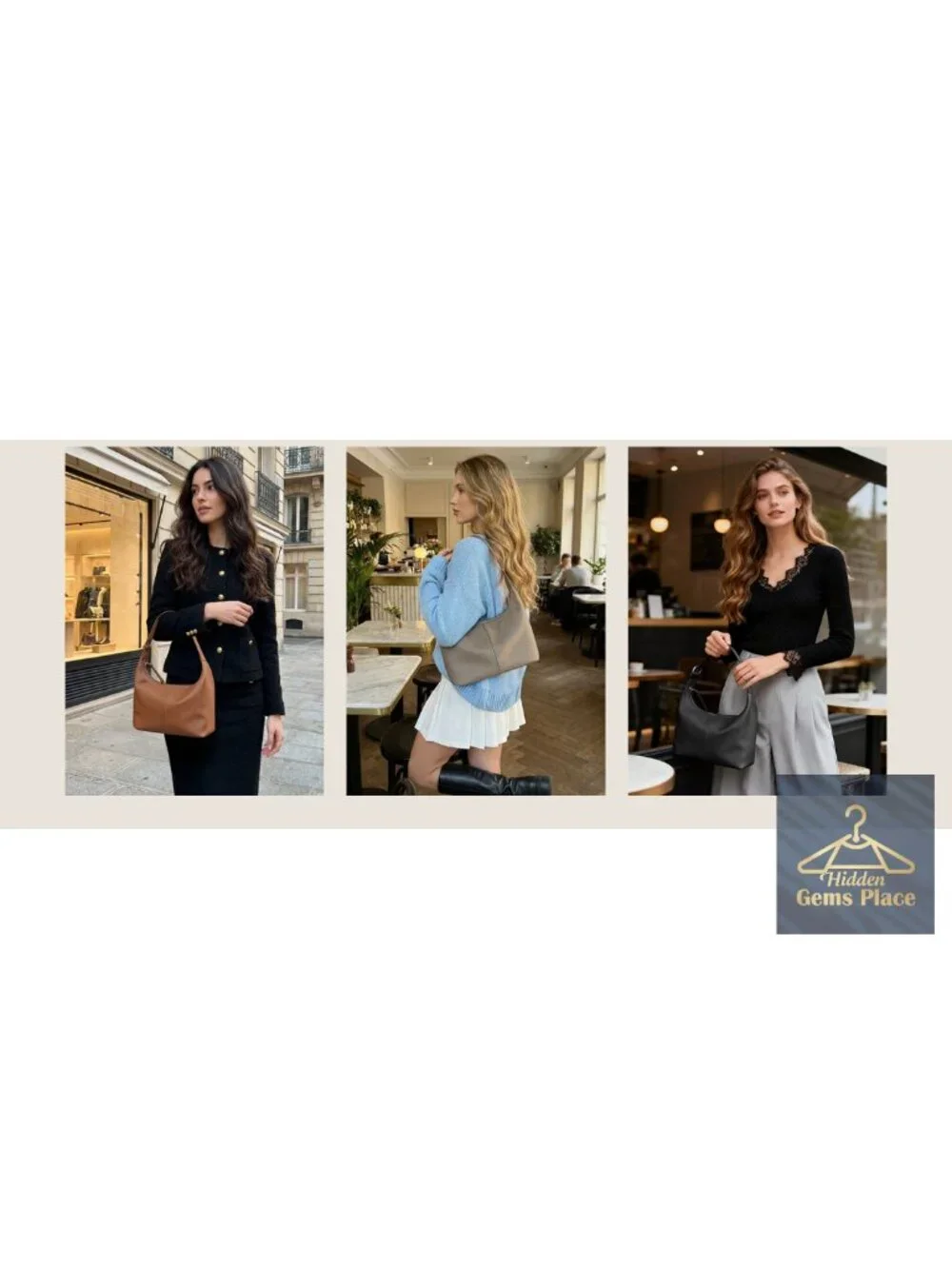 Genuine Leather Slouchy Hobo Bag Ultra Lightweight Shoulder Handbag Satchel